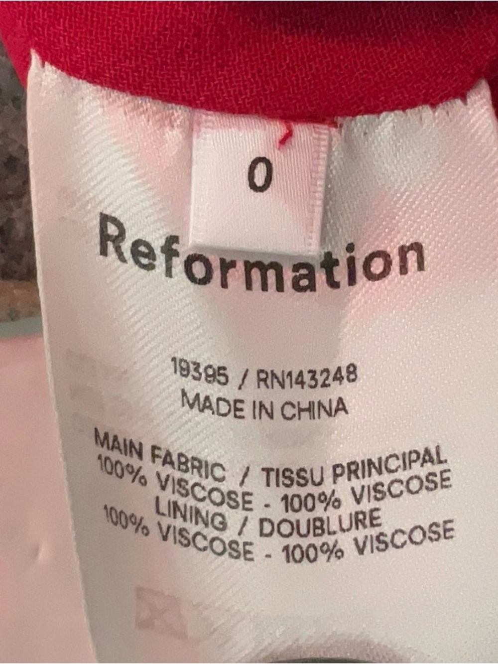 Reformation NWT Rhubarb Emersyn Dress Size 0 - Picture 6 of 8